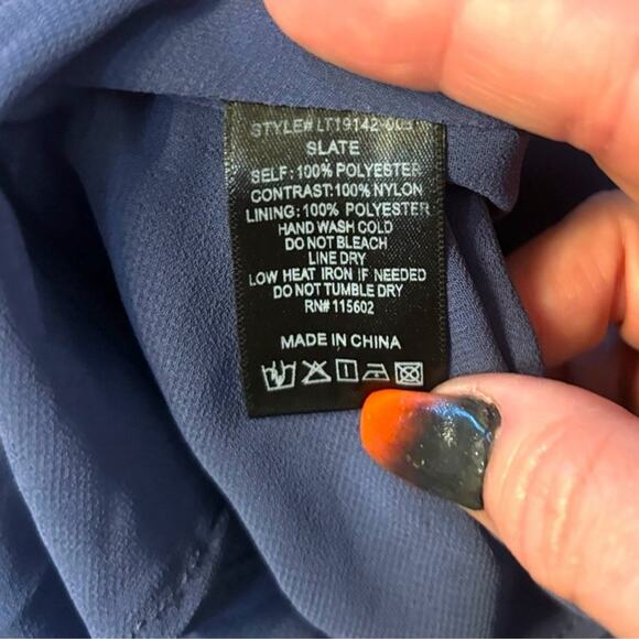 Lush Slate Blue Lace Trim Cami Top Medium NWT Adjustable Straps Lined - Picture 4 of 5